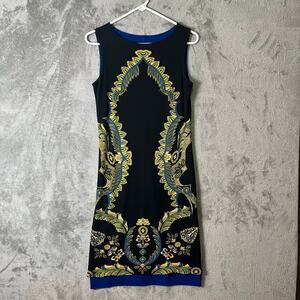 Eva Varro Reversible Sheath Dress Black Blue Baroque Boho Chic Sleeveless Midi S
